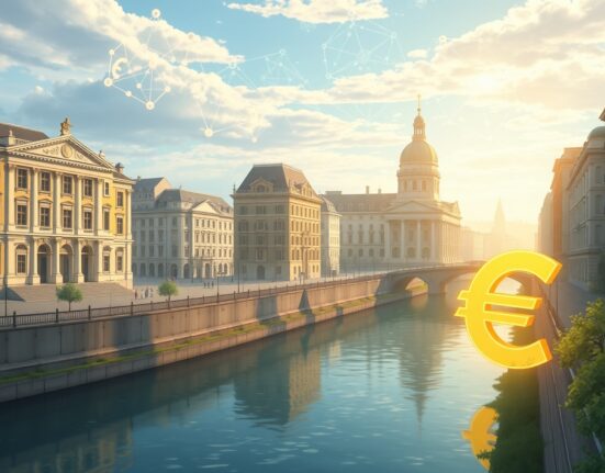 Euro stablecoin market growth forecast showing traditional and digital finance integration in Europe