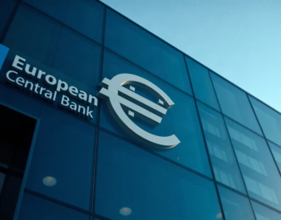 European Central Bank building in Frankfurt, symbolizing euro stability ahead of US PCE data release.