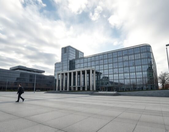 European Central Bank headquarters in Frankfurt under overcast daylight, representing euro monetary policy
