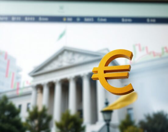 Euro symbol with financial charts in background representing currency market reaction to inflation data