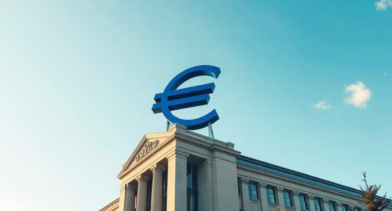 European Central Bank building in Frankfurt, symbolizing euro bond market stability