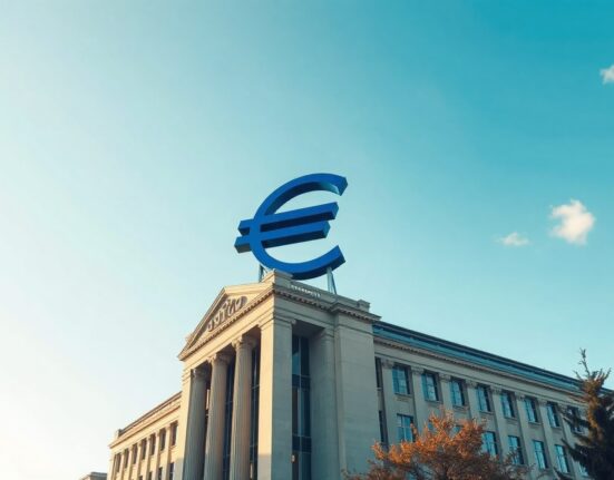 European Central Bank building in Frankfurt, symbolizing euro bond market stability