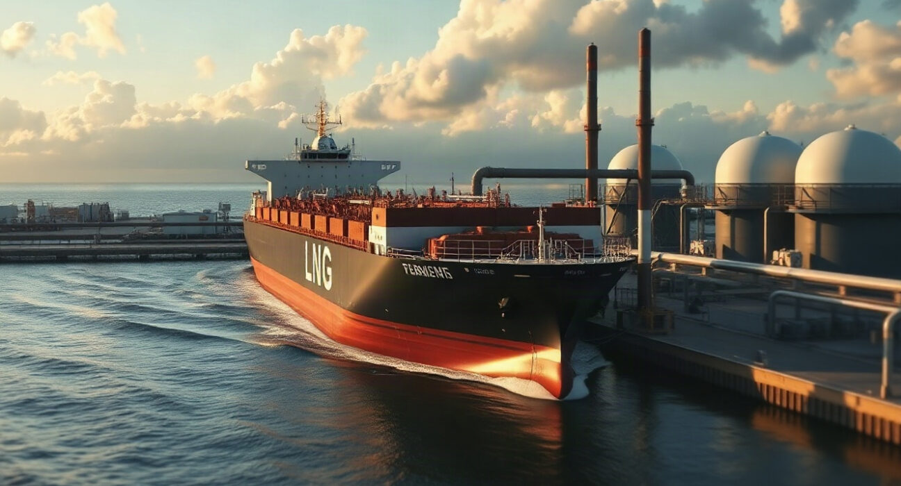 LNG carrier at a European import terminal, symbolizing the role of LNG in regional gas supply