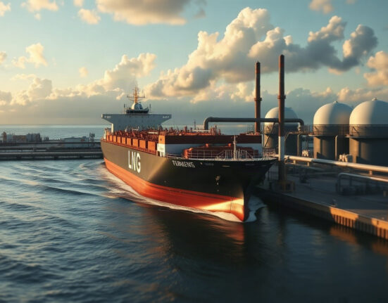 LNG carrier at a European import terminal, symbolizing the role of LNG in regional gas supply