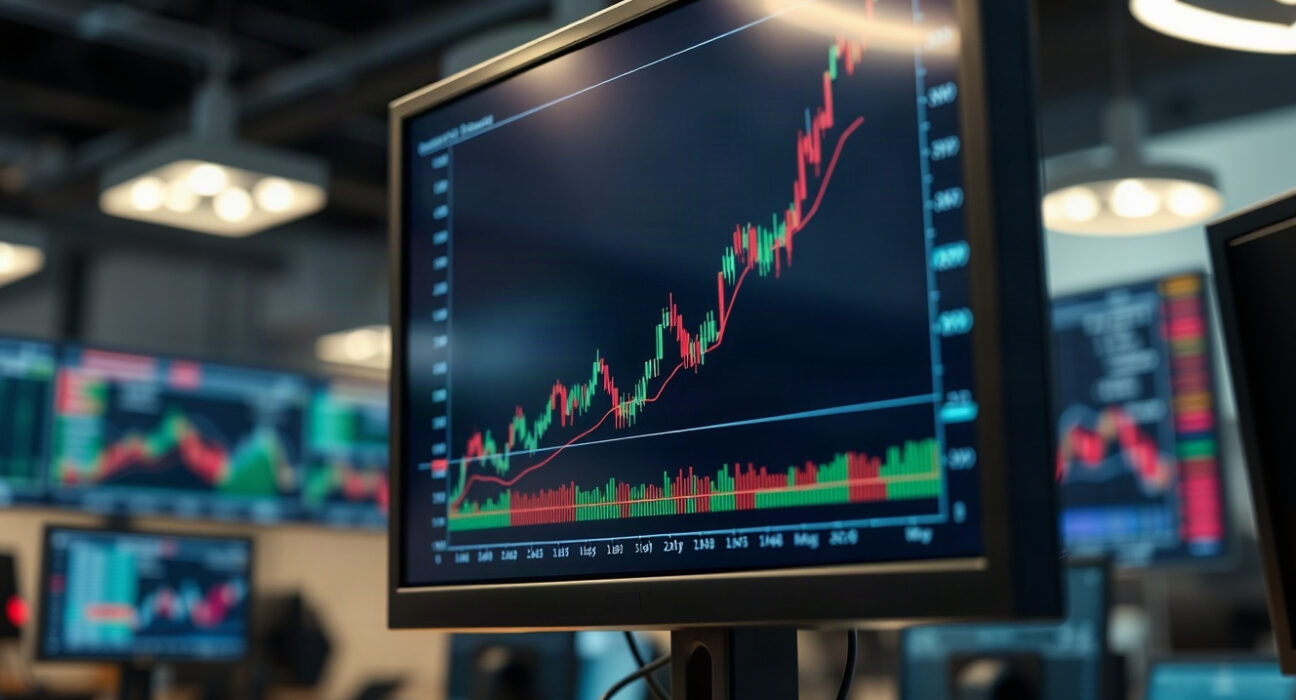 Euro currency symbol on a financial chart with an upward trend, representing improved speculative positioning