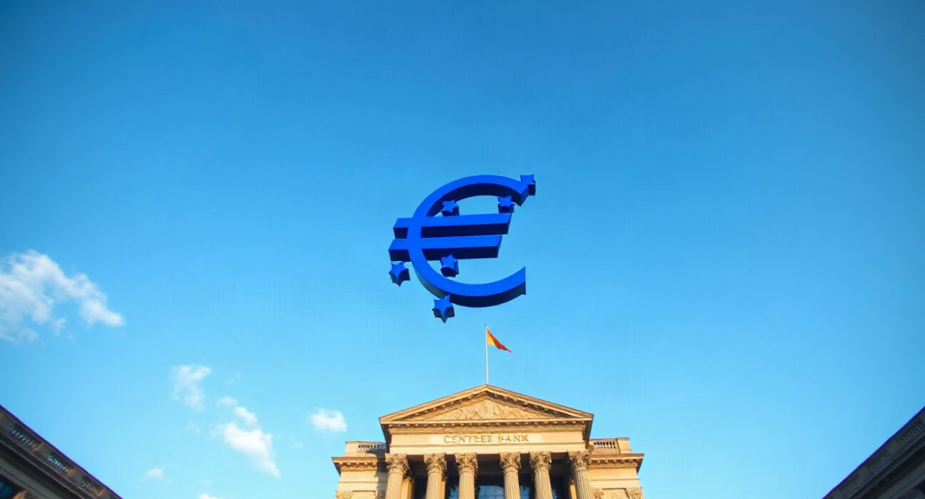 European Central Bank headquarters in Frankfurt, symbolizing Eurozone economic data.
