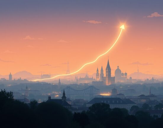 Eurozone GDP growth visualization showing steady economic expansion in Q4 2025