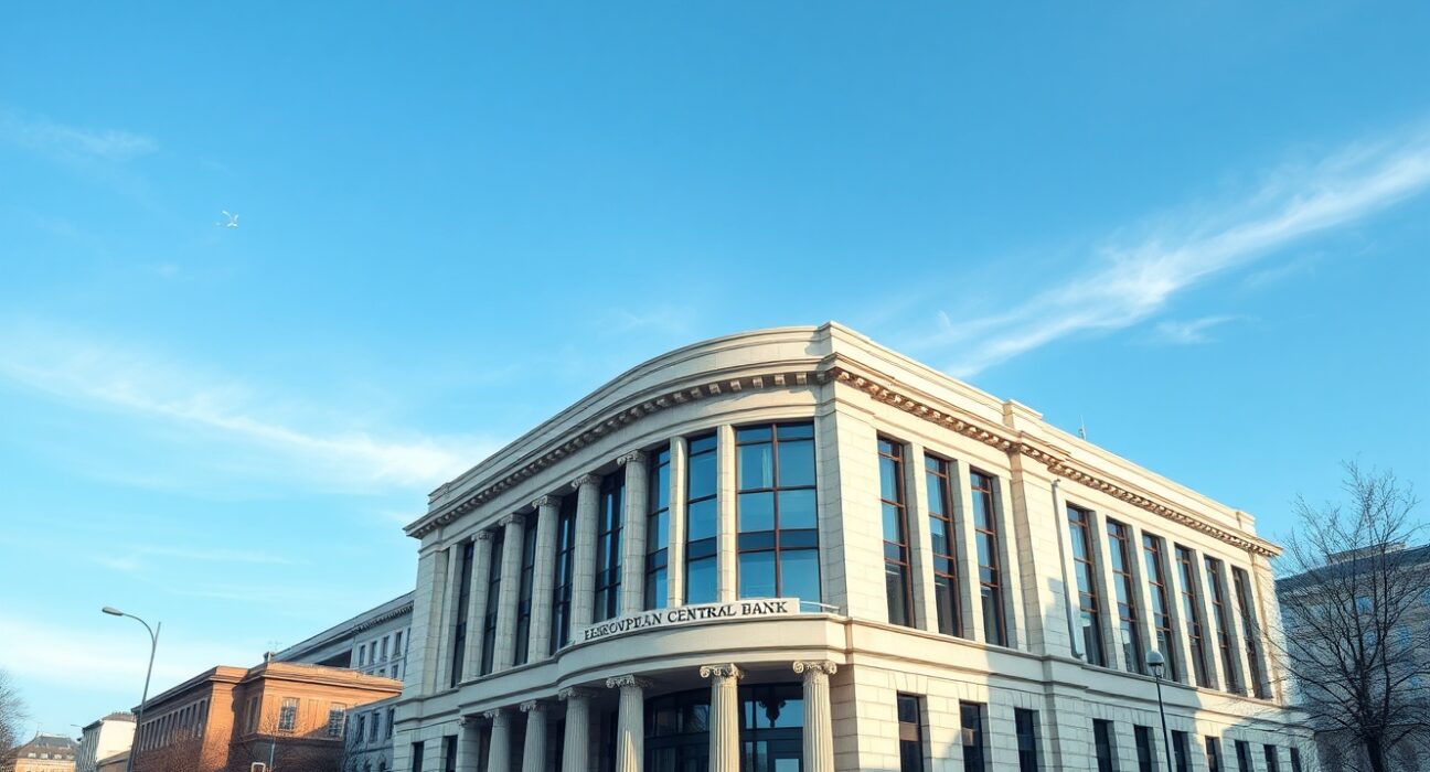 European Central Bank building representing monetary policy decisions on Eurozone inflation.