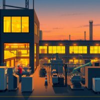 Eurozone manufacturing facility facing energy challenges with industrial production analysis