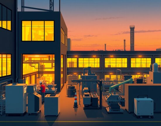 Eurozone manufacturing facility facing energy challenges with industrial production analysis