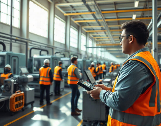 Workers on a modern factory floor in Europe, representing the manufacturing sector's renewed expansion.