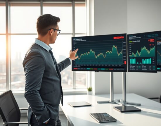 Financial analyst examines Eurozone PMI data showing oil price shock impact on economic indicators