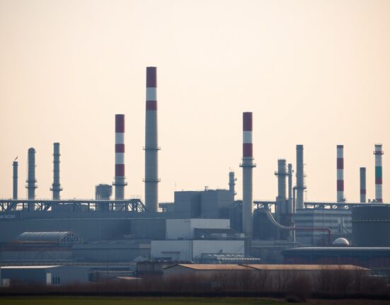 Eurozone industrial factory complex representing producer price index data for May
