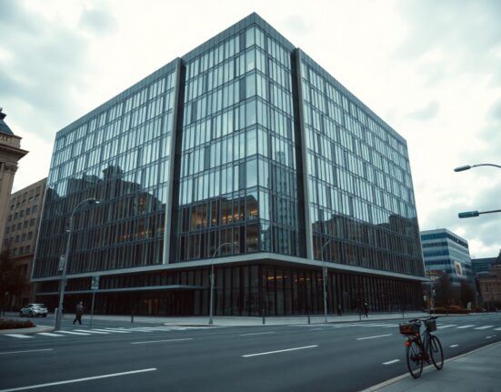 European Central Bank headquarters in Frankfurt on a cloudy day, representing Eurozone monetary policy.