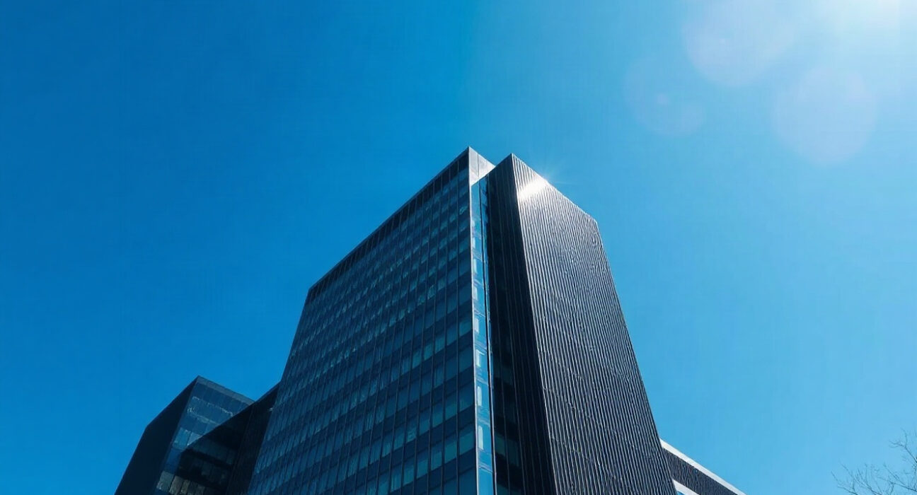 European Central Bank headquarters in Frankfurt, Germany, on a sunny day
