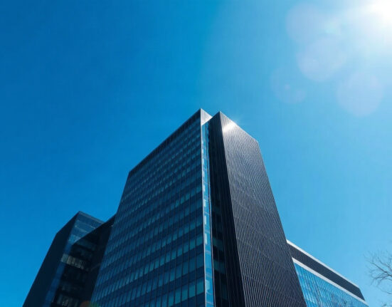 European Central Bank headquarters in Frankfurt, Germany, on a sunny day