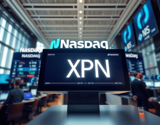Nasdaq stock market display showing XRPN ticker symbol for Evernorth Holdings Ripple investment firm listing.
