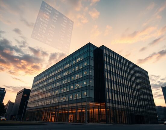Corporate office building exterior at dusk, symbolizing Evernorth's financial and strategic moves.