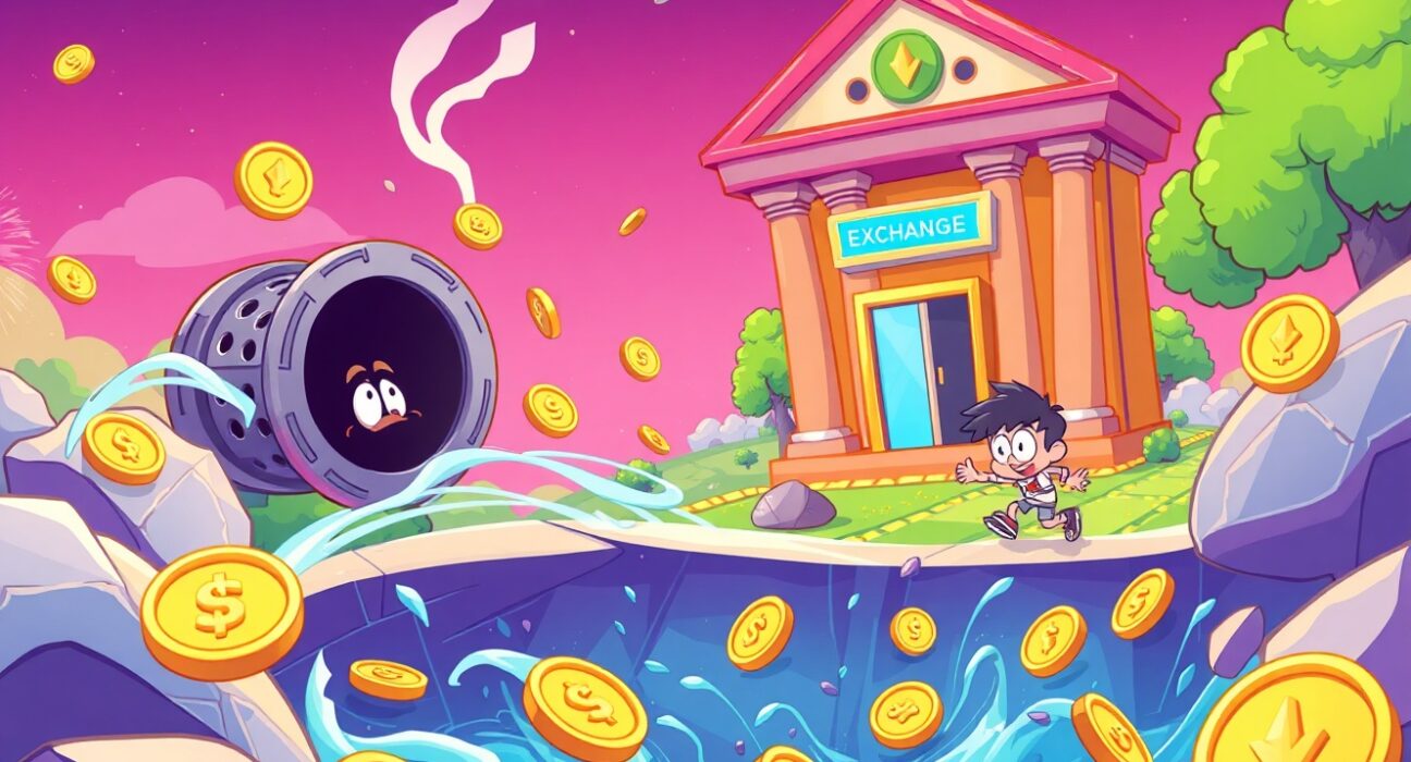 F2Pool founder ETH deposit illustration showing cryptocurrency transfer to exchange