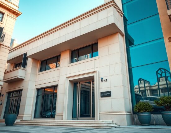 Modern office building in Malta representing financial regulation and crypto licensing