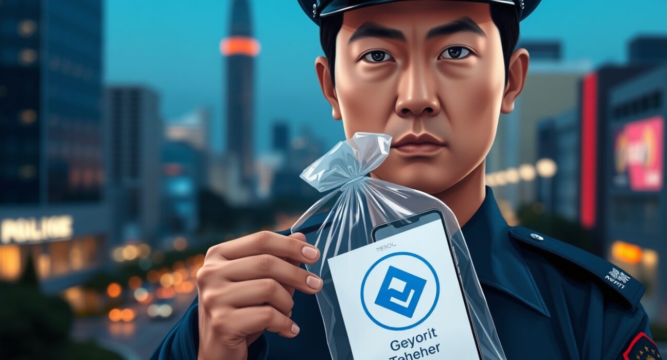 South Korean police officer with evidence of crypto money laundering from a voice phishing family crime ring.