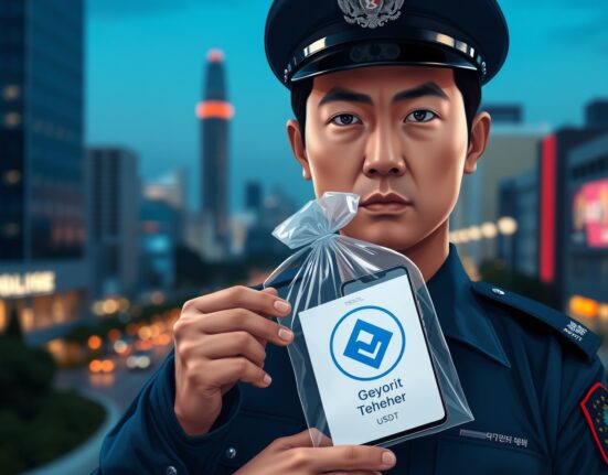 South Korean police officer with evidence of crypto money laundering from a voice phishing family crime ring.