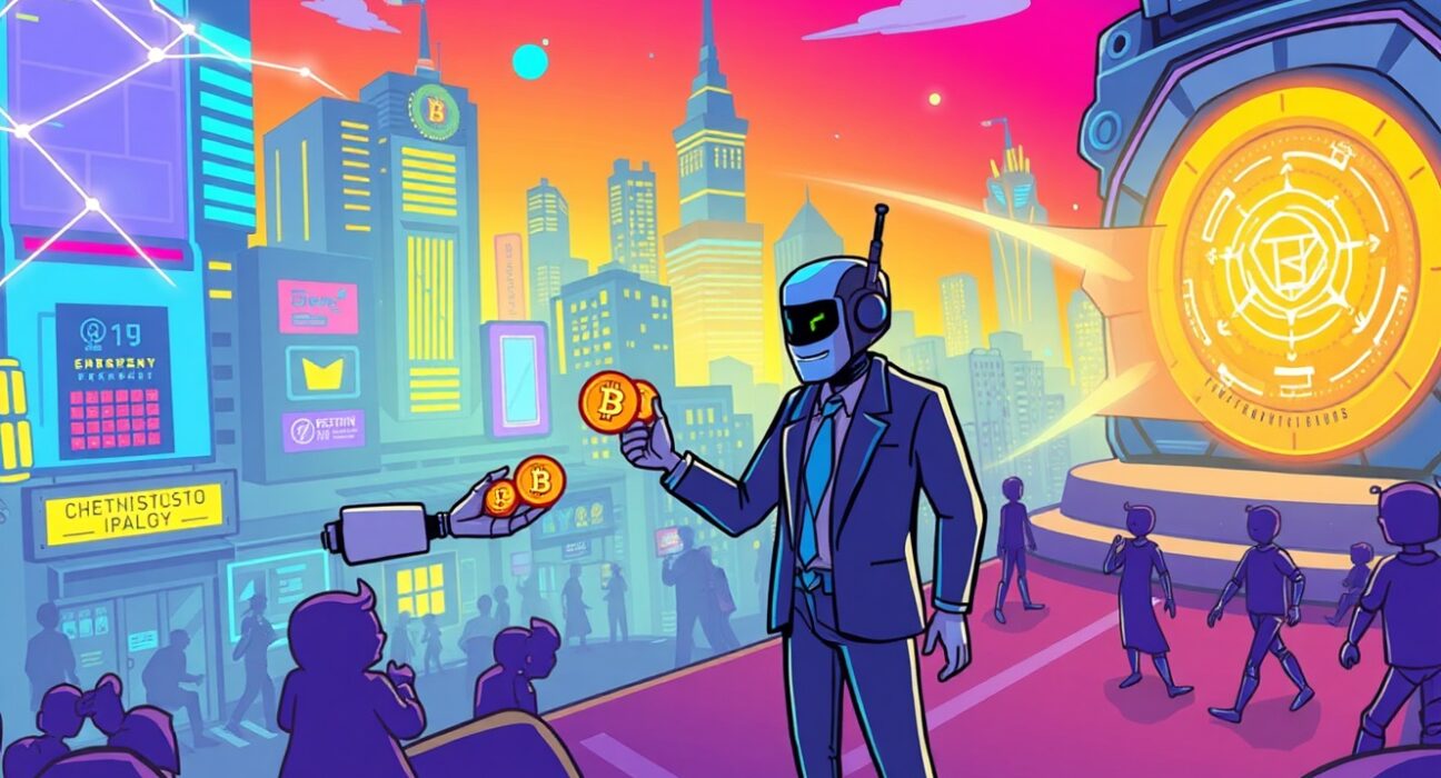 FANC roadmap goals illustrated as a vibrant journey towards AI and quantum-secured blockchain technology.