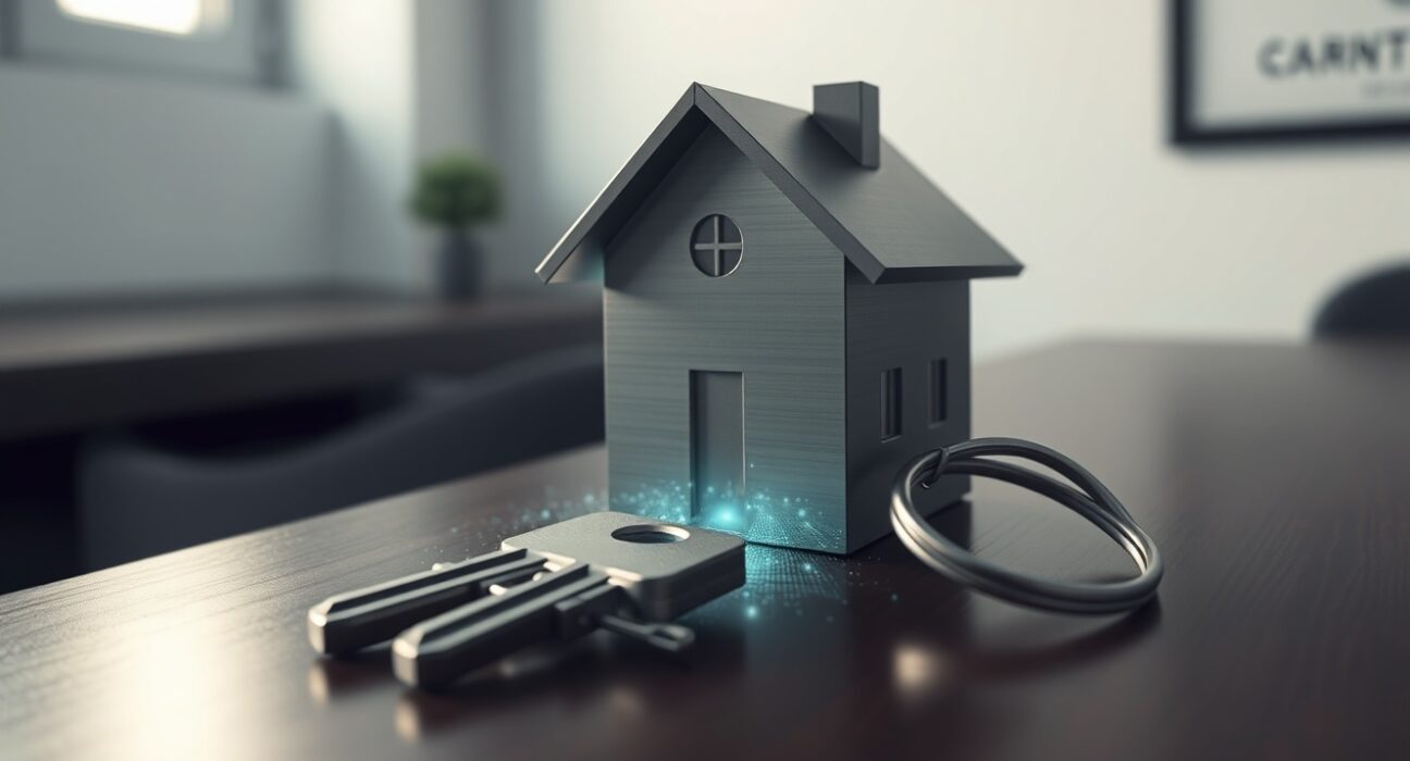 Fannie Mae's plan for crypto-backed mortgages symbolized by a house key on digital assets.