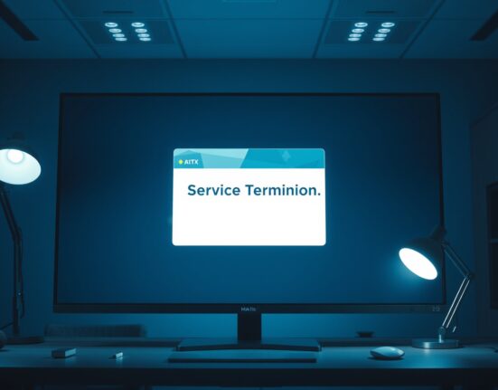 Digital trading card interface on a screen with a service termination notice, representing Fantasy.top's closure.