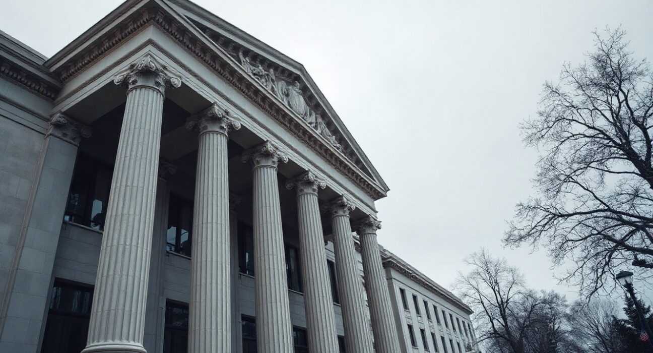 FDIC headquarters building in Washington, D.C., under overcast sky