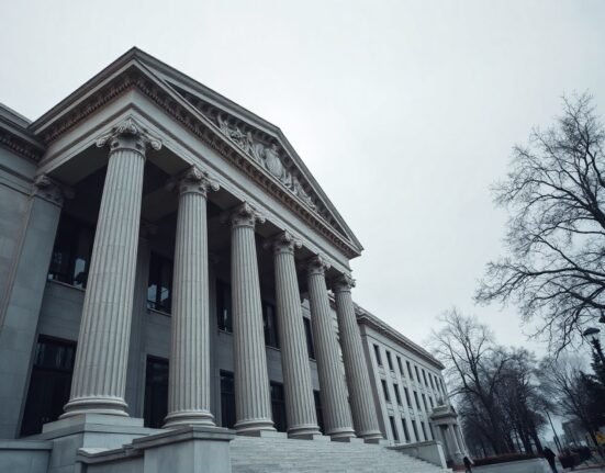 FDIC headquarters building in Washington, D.C., under overcast sky