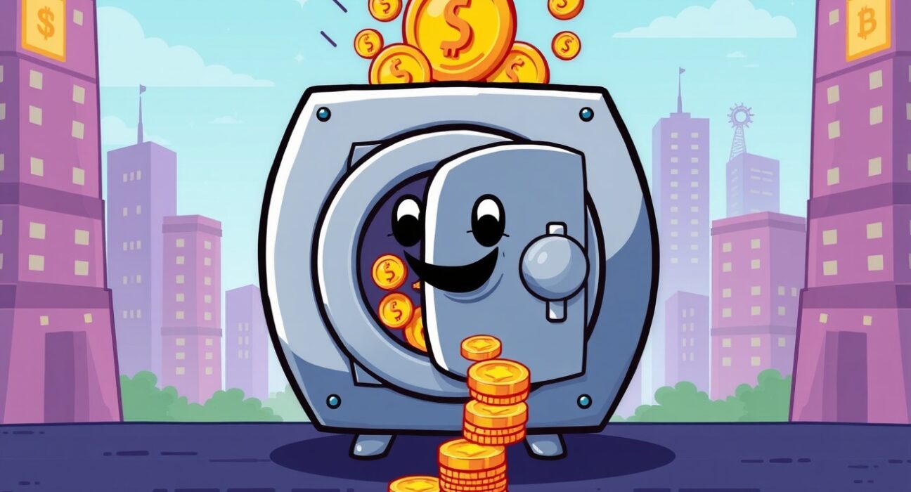 FDIC tokenized deposit insurance guidelines illustrated as secure digital vault with blockchain elements