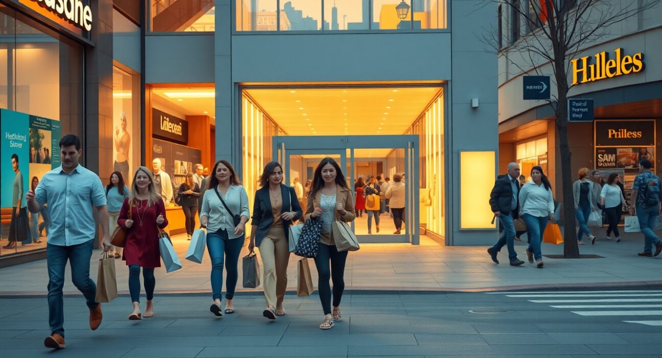 Shoppers at retail stores during February 2025 US retail sales increase