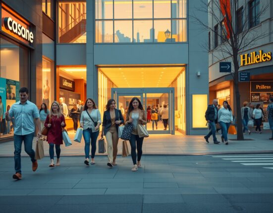 Shoppers at retail stores during February 2025 US retail sales increase