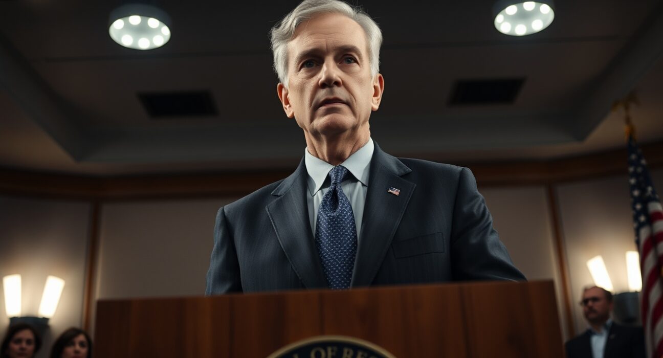 Federal Reserve Bank of Richmond President Thomas Barkin speaking at a press conference
