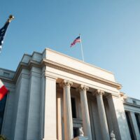 Federal Reserve Board of Governors building in Washington D.C. on a sunny day