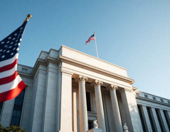 Federal Reserve Board of Governors building in Washington D.C. on a sunny day