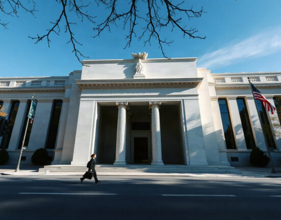 Federal Reserve Board building in Washington, D.C., as inflation concerns persist.