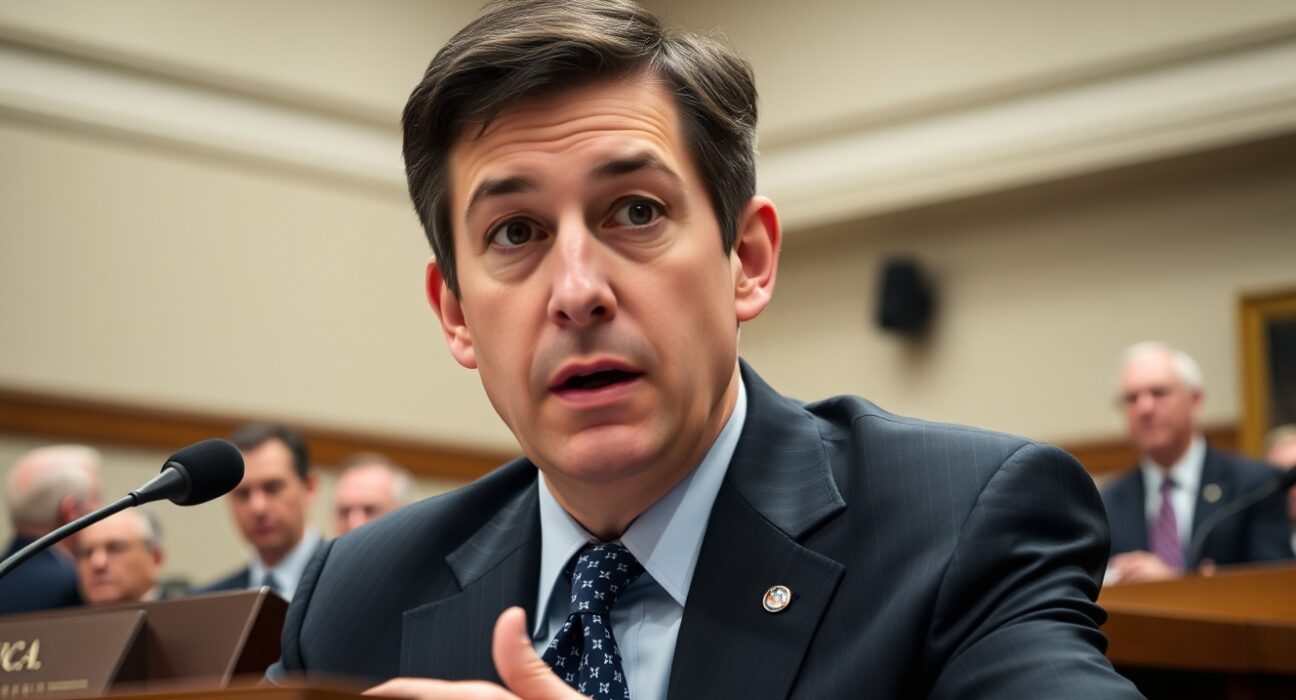 Federal Reserve chair nominee Kevin Warsh testifying on cryptocurrency integration in the US financial system.