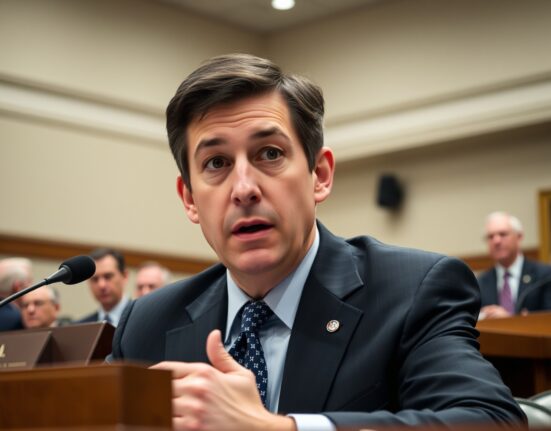 Federal Reserve chair nominee Kevin Warsh testifying on cryptocurrency integration in the US financial system.