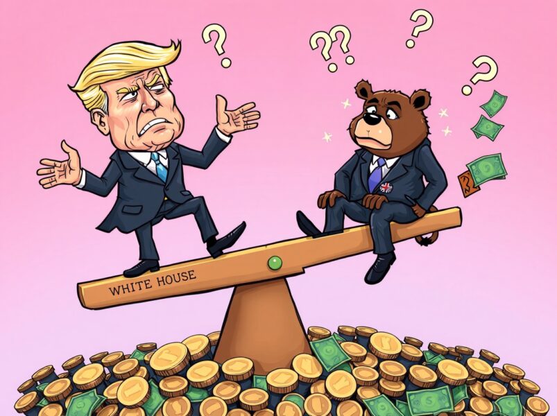 Cartoon illustration showing the plunging Fed chair odds for Kevin Hassett amid independence concerns