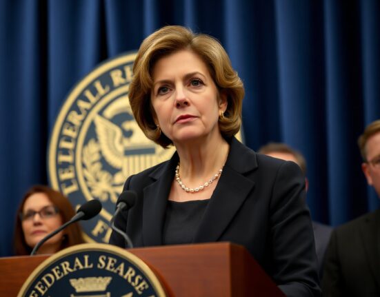 Federal Reserve Bank of San Francisco President Mary Daly speaking at a press conference