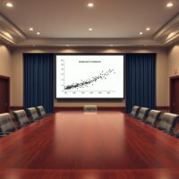 Federal Reserve dot plot chart displayed in a boardroom, illustrating steady easing path as per ABN AMRO analysis.