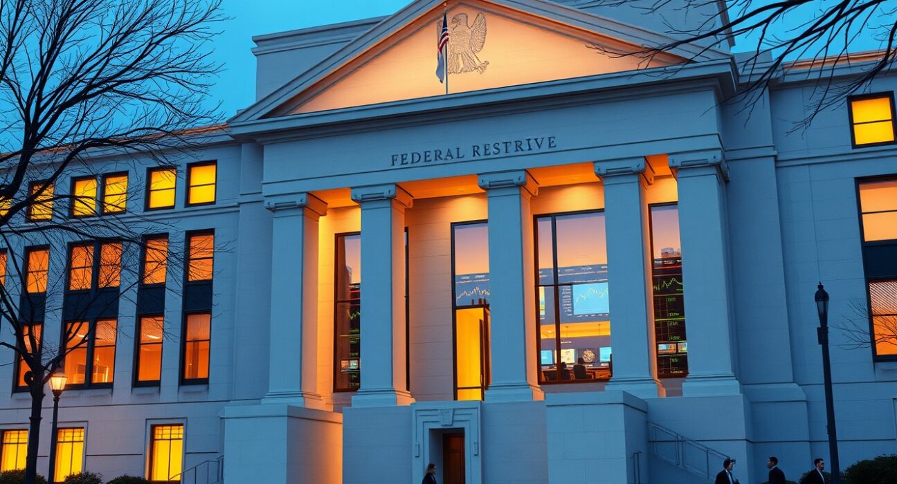 Federal Reserve building analysis during energy market volatility and economic policy decisions