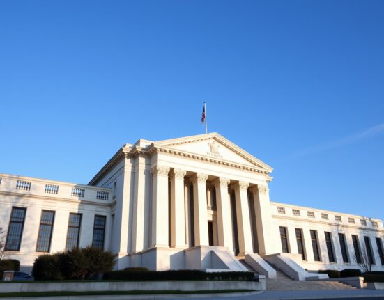 Federal Reserve building exterior on a sunny day