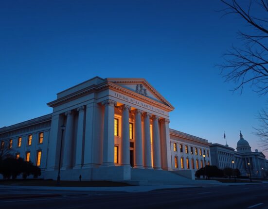 Federal Reserve building analysis of FOMC minutes and interest rate policy risks.