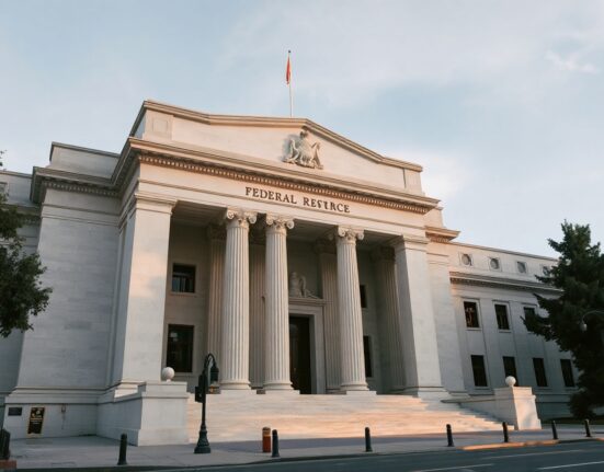 Federal Reserve building in Washington, D.C., on a clear day