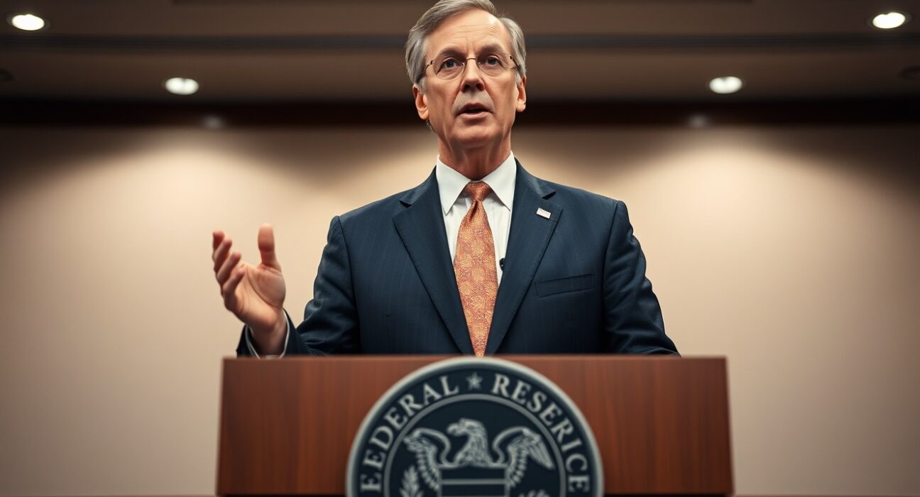 Federal Reserve Governor Christopher Waller discussing U.S. dollar reserve currency status at economic conference