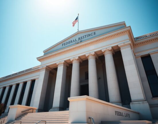 Federal Reserve building in Washington, D.C., under clear sky