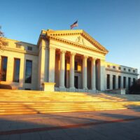 Federal Reserve building in Washington D.C. on a sunny autumn afternoon